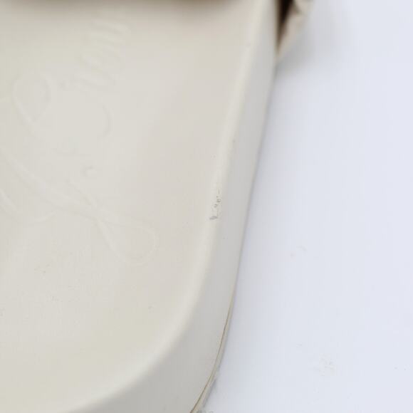 J. Crew Sandal Womens 8 White Leather Scrunchie Strap Slide Minimalist Slip On - Picture 8 of 9